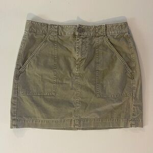 Madewell Walker Light Green Utility Mini Skirt w Pockets